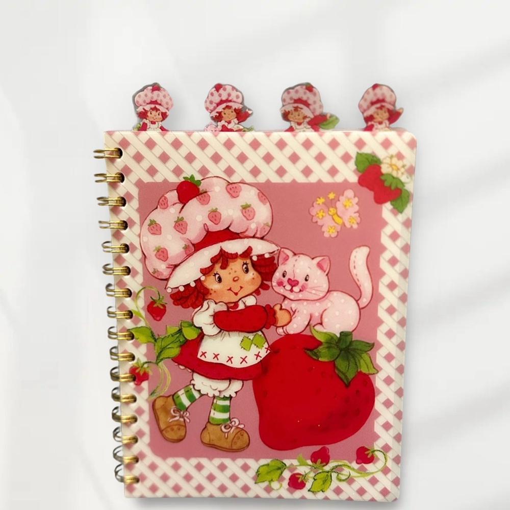 Strawberry and Cat Spiral Notebook